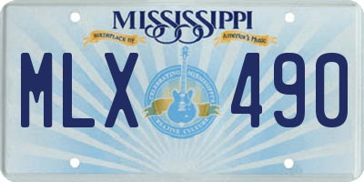 MS license plate MLX490
