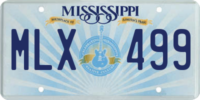 MS license plate MLX499