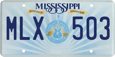 MS license plate MLX503