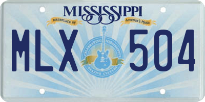 MS license plate MLX504