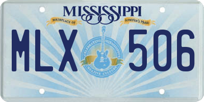 MS license plate MLX506