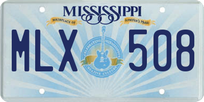 MS license plate MLX508