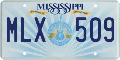 MS license plate MLX509