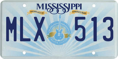 MS license plate MLX513