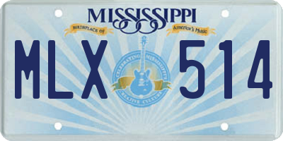 MS license plate MLX514