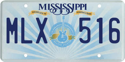 MS license plate MLX516