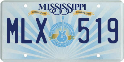MS license plate MLX519