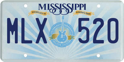 MS license plate MLX520