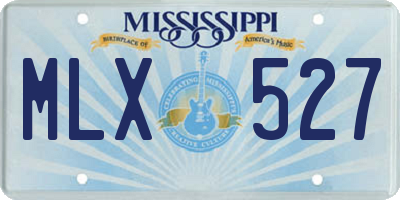 MS license plate MLX527