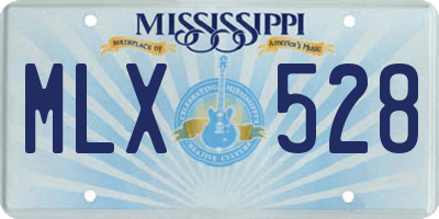 MS license plate MLX528