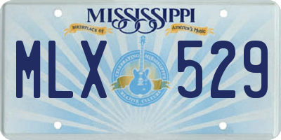 MS license plate MLX529