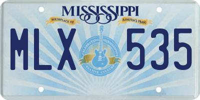 MS license plate MLX535