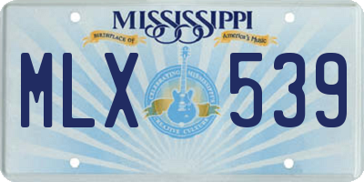 MS license plate MLX539