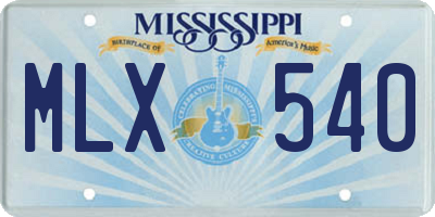 MS license plate MLX540