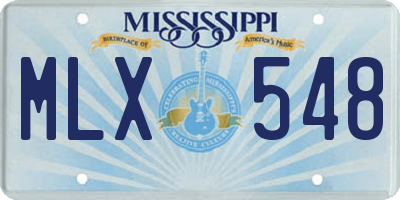 MS license plate MLX548