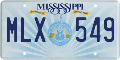 MS license plate MLX549
