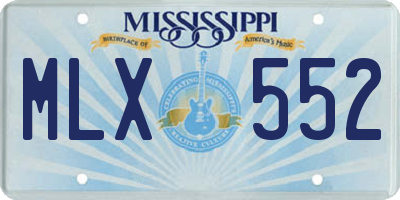 MS license plate MLX552