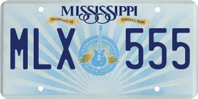 MS license plate MLX555