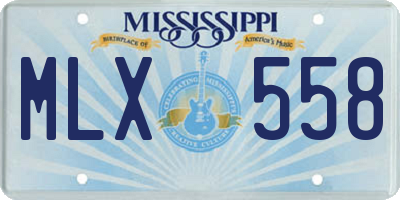 MS license plate MLX558