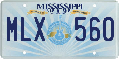 MS license plate MLX560