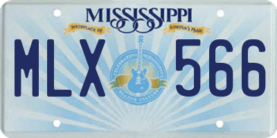 MS license plate MLX566