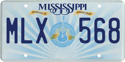 MS license plate MLX568