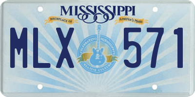 MS license plate MLX571