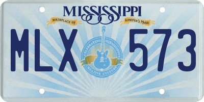 MS license plate MLX573