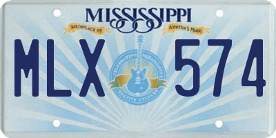 MS license plate MLX574