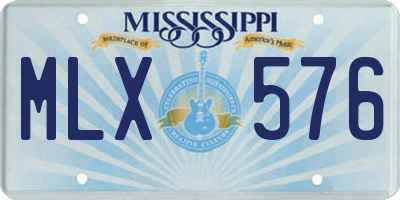 MS license plate MLX576