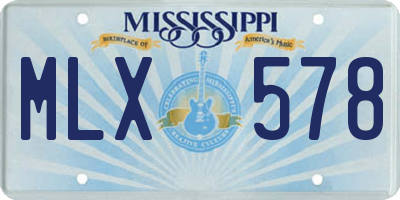 MS license plate MLX578