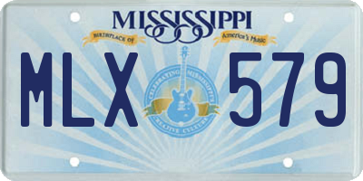 MS license plate MLX579