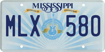 MS license plate MLX580
