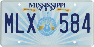 MS license plate MLX584
