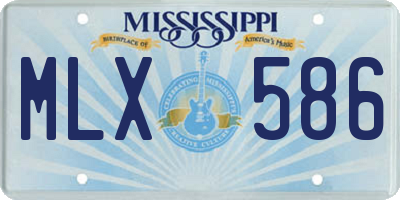 MS license plate MLX586