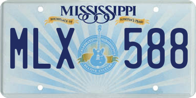 MS license plate MLX588
