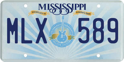 MS license plate MLX589