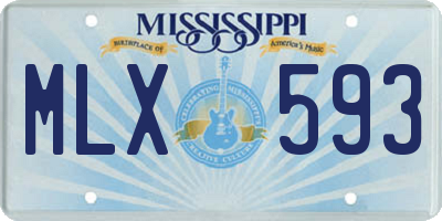 MS license plate MLX593
