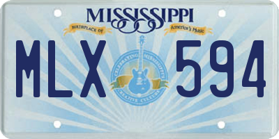 MS license plate MLX594