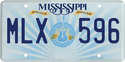 MS license plate MLX596