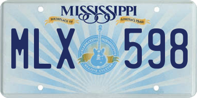 MS license plate MLX598