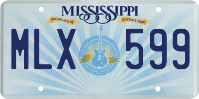 MS license plate MLX599
