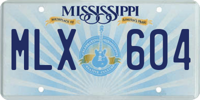 MS license plate MLX604