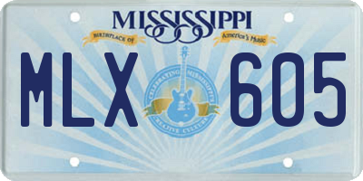 MS license plate MLX605