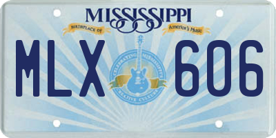 MS license plate MLX606