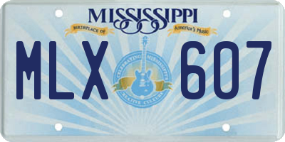 MS license plate MLX607