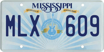 MS license plate MLX609