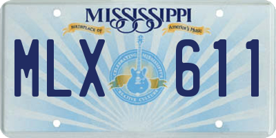 MS license plate MLX611