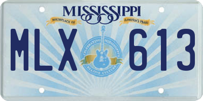 MS license plate MLX613