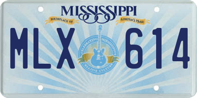 MS license plate MLX614